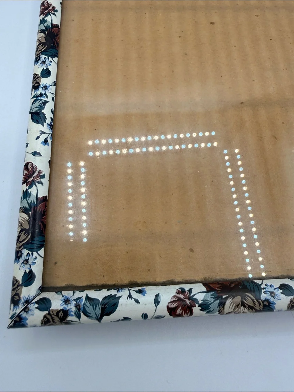 Floral Pattern White and Blue Accent Photo Frame - Intercraft 8x10
